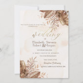 Exotic Autumn Floral Wedding Kaart (Voorkant)
