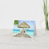 Exotic Beach Custom Photo Mariage Carte de remerci