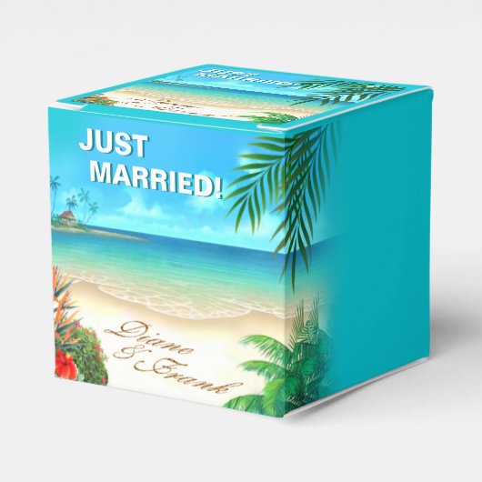 EXOtic Beach VRAAG ME UW NAMEN IN ZAND TE TEKENEN Bedankdoosjes (Voorkant Zijde)