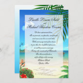 Exotic Beach Wedding "Faux Vellum" Uitnodiging (Voorkant / Achterkant)
