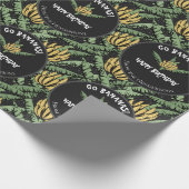 Exotic Black Go Bananas Happy Birthday Oerwoud Cadeaupapier (Hoek)