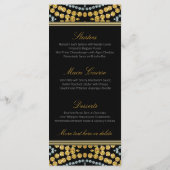 Exotic Black & Gold Decor Wedding Menu Kaart (Achterkant)