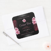 Exotic Black Product Labels roze Hawaii Flowers (Envelop)
