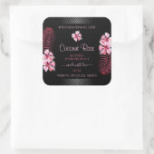 Exotic Black Product Labels roze Hawaii Flowers (Tas)