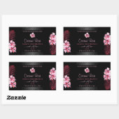 Exotic Black Product Labels roze Hawaii Flowers (Vel)