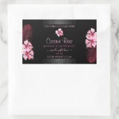 Exotic Black Product Labels roze Hawaii Flowers (Tas)