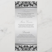 Exotic Black & White Decor Wedding Menu Kaart (Achterkant)