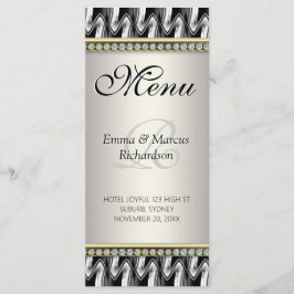 Exotic Black White Pattern Decor Wedding Menu