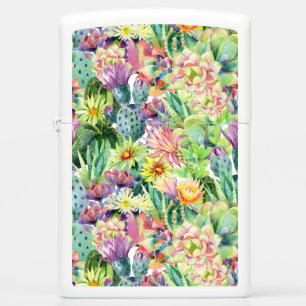Exotic Blooming Waterverf Cacti Pattern