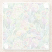 Exotic Blooming Waterverf Cacti Pattern Glazen Onderzetter (Achterkant)