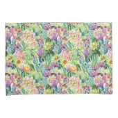 Exotic Blooming Waterverf Cacti Pattern Kussensloop (Voorkant-Rechts)