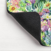 Exotic Blooming Waterverf Cacti Pattern Muismat (Hoek)