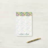 Exotic Blooming Waterverf Cacti Pattern Post-it® Notes (Op bureau)