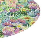 Exotic Blooming Waterverf Cacti Pattern Snijplank (Hoek)