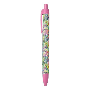 Exotic Blooming Waterverf Cacti Pattern Zwarte Inkt Pen