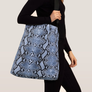 Exotic Blue Denim Python Snakeskin Crossbody Tas