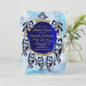Exotic Blue Dream Catcher Bridal Shower Kaart (Staand voorkant)