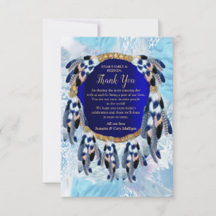 Exotic Blue Dream Catcher Carte de remerciements