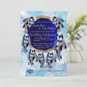 Exotic Blue Dream Catcher Faire-part de mariage (Debout devant)