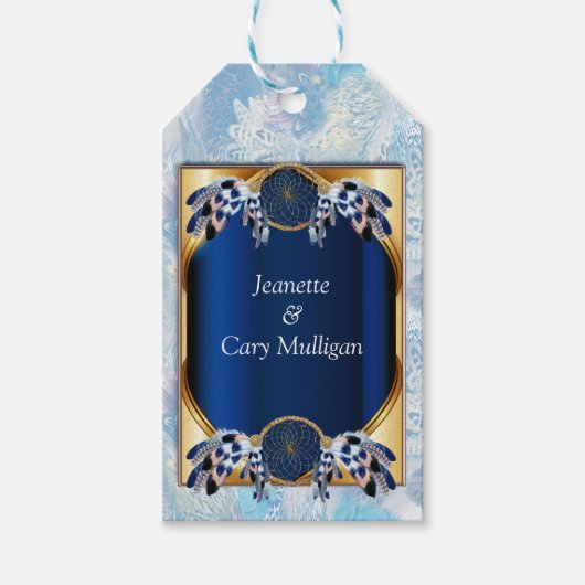 Exotic Blue Dream Catcher Gift Label Cadeaulabel (Voorkant)