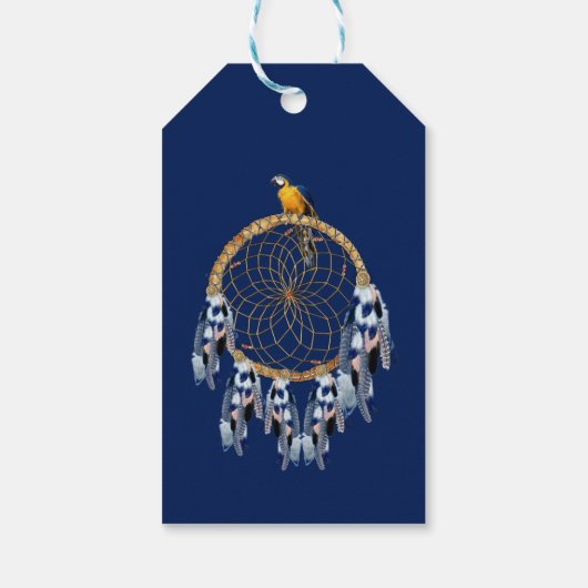 Exotic Blue Dream Catcher Gift Label Cadeaulabel (Achterkant)