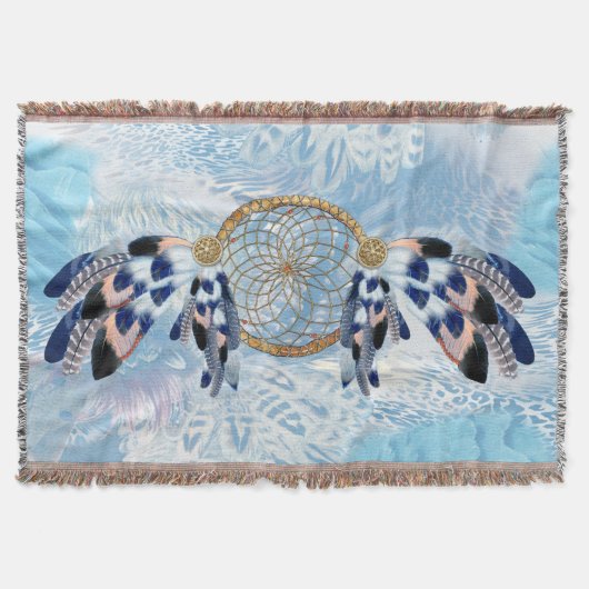 Exotic Blue Dream Catcher Home Decor Deken (Voorkant)