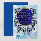 Exotic Blue Dream Catcher Huwelijksuitnodiging Kaart (Voorkant / Achterkant)