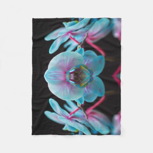 Exotic Blue Orchid Reflection Fleece Deken (Voorkant)