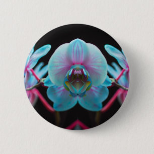 Exotic Blue Orchid Reflection Ronde Button 5,7 Cm