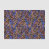 Exotic Brown Blue Animal Print Tissuepapier (Voorkant)