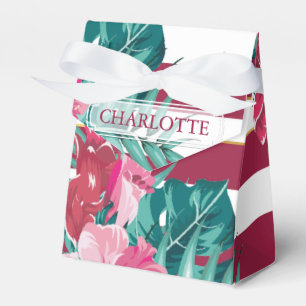 Exotic burgundy monogram gestript bedankdoosjes