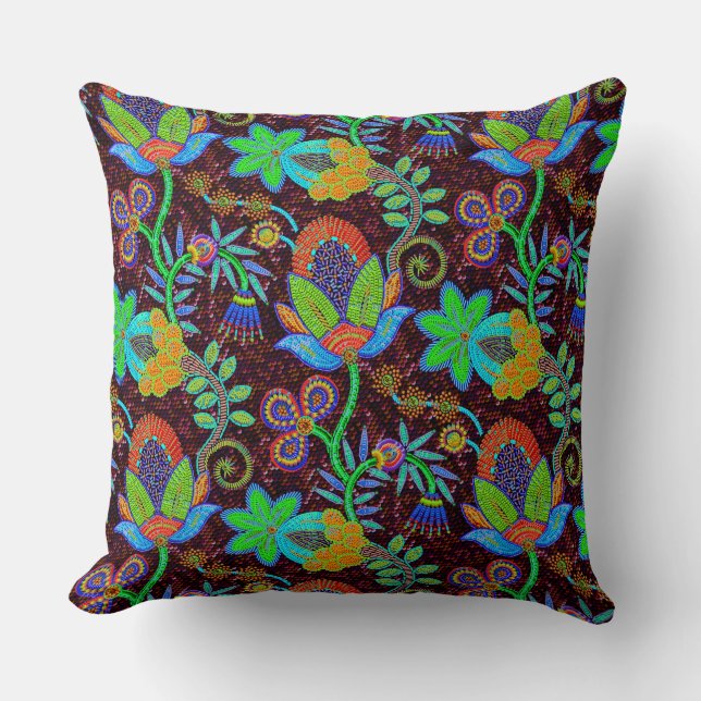 Exotic Colorful Floral Pattern Kussen (Voorkant)