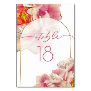Exotic Coral Roos Peony-tabelnummer Kaart