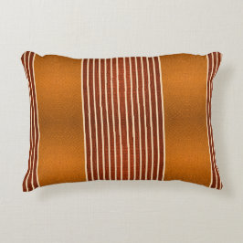 Exotic Faux Snake Leather & Linear Stripe Pumpkin Accent Kussen