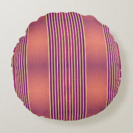 Exotic Faux Snake Leather & Linear Stripe Salmon Rond Kussen
