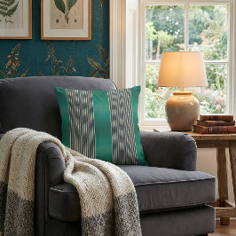 Exotic Faux Snake Leather Linear Stripe Turquoise Kussen