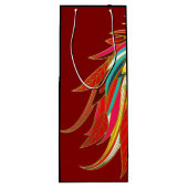 Exotic Feathers Red and Black Wijn Cadeautas (Achterkant)