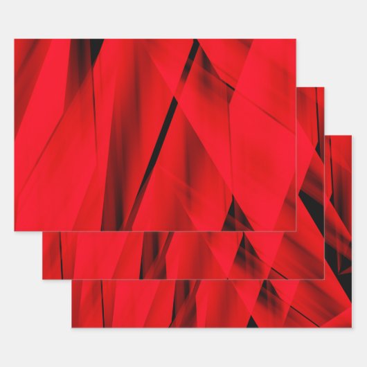 Exotic Flaming Red Trendy Abstract Design Inpakpapier Vel (Set)