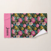 Exotic Floral Pattern Lush Tropical Leaves Name  (Serviette à main)