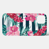 Exotic Flowers Monogram gestript Case-Mate iPhone Case (Achterkant (horizontaal))
