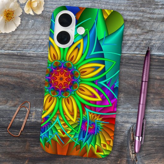 Exotic Fractal Flowers Phone Case