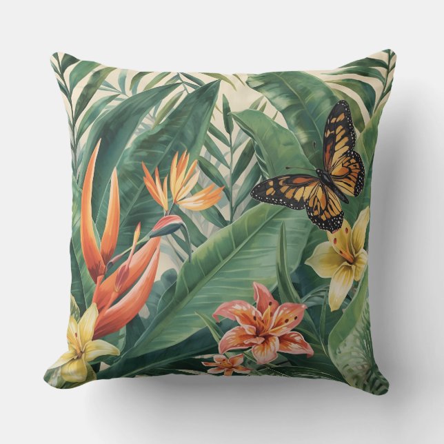 Exotic Garden Delight Throw Pillow Buitenkussen (Voorkant)