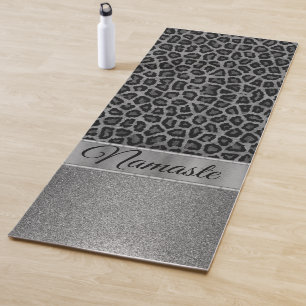 Exotic Glittery Black en Grey Yogamat