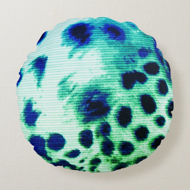 Exotic Green Leopard Print Round Sierkussen Rond Kussen (Voorkant)