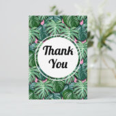 Exotic Green Tropical Feuille Motif Merci (Debout devant)