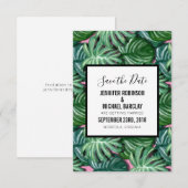 Exotic Green Tropical Leaders Pattern Save the Dat Date (Voorkant / Achterkant)