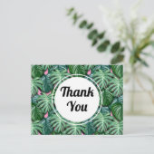 Exotic Green Tropical Leaves Pattern Hartelijk dan Briefkaart (Staand voorkant)