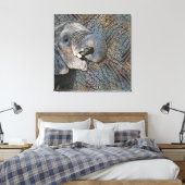 Exotic Grey Elephant Leather Camouflage Dierdier Canvas Afdruk (Insitu (Slaapkamer))