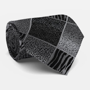 Exotic Grey Safari Animal Patronen Stropdas
