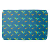 Exotic Hummingbird Pattern Blue Badmat (Voorkant)